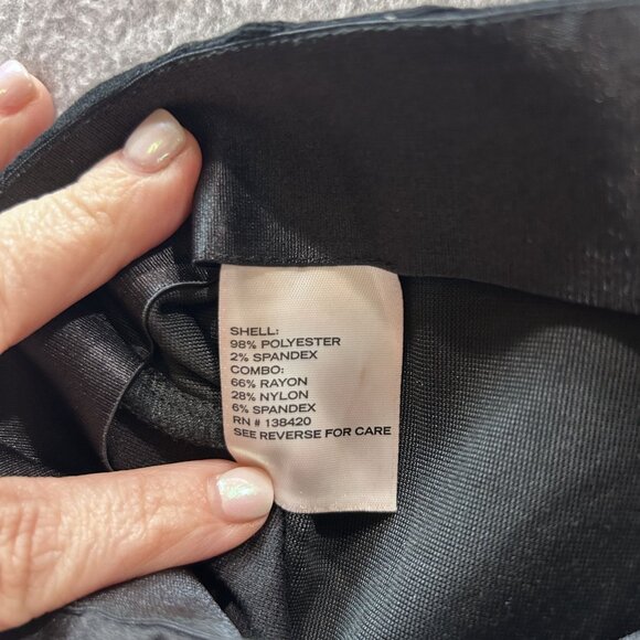 ETC Womens Black Leggings Pants Size 4 - Velvet Suede Texture Spandex Blend - Picture 5 of 12